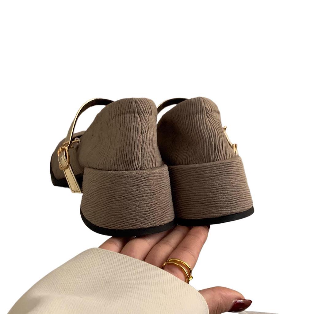 Туфли-лодочки на толстом каблуке женские, в стиле маленького французского ветра, с квадратным носком и неглубоким вырезом, на высоком каблуке, Мэри Джейн, фея, новые модели французской весны 2025 года