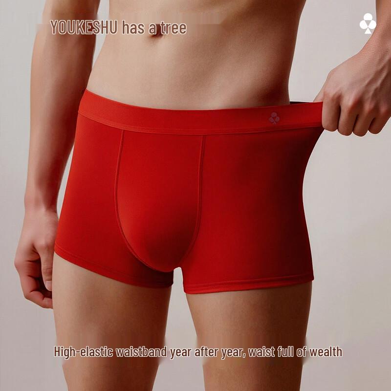 YOUKESHU Мужские красные трусы-боксеры 'Год Лошади'
