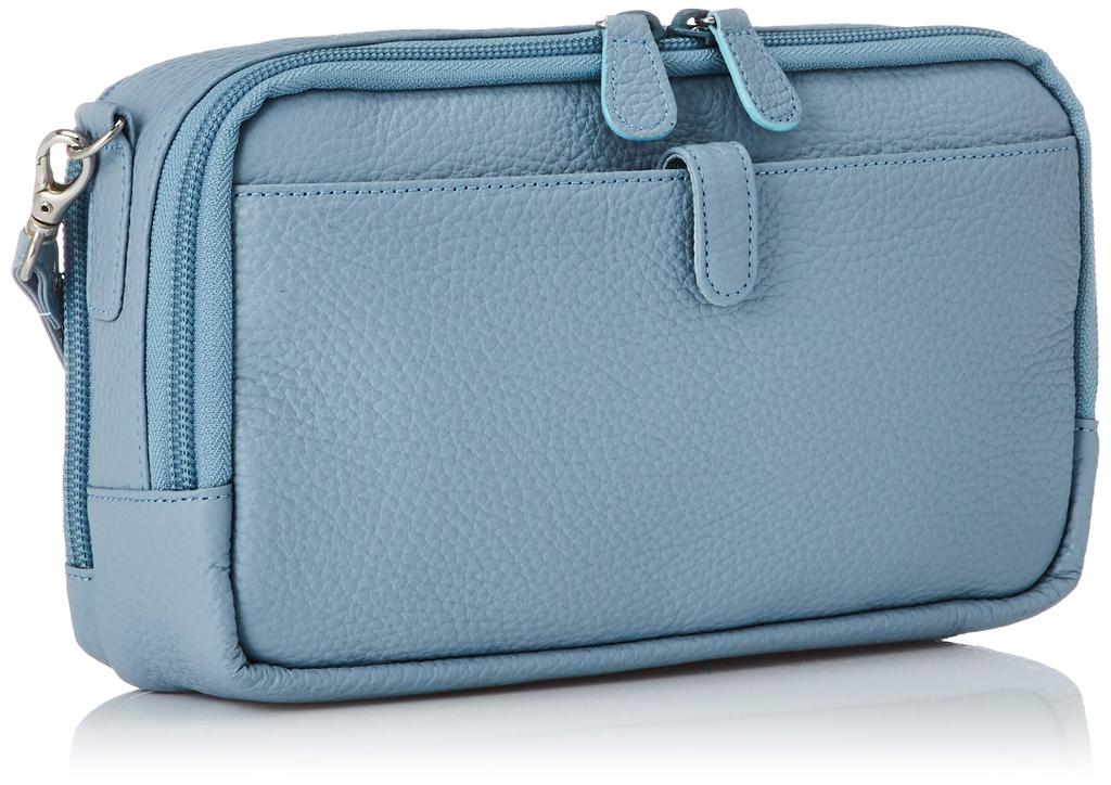 Кошелек-кошелек со съемным плечевым ремнем ZH0378 Blue Stitch 84901 [Kitamura] женский серый/белый