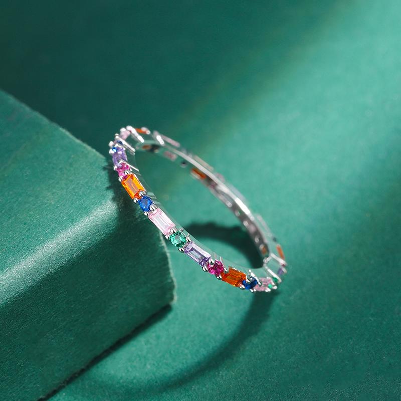 Изысканное красочное кольцо из серебра 925 пробы с цирконием для женщин, модные вечерние украшения, серебряные украшения, ювелирные изделия из стерлингового серебра высокого качества, подарок на годовщину