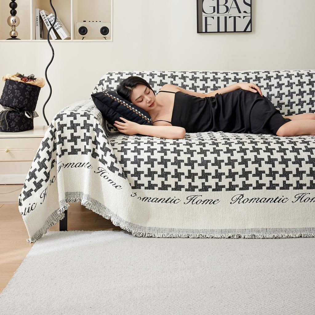 Полотенце для дивана с рисунком «гусиные лапки», универсальное эластичное покрывало для дивана Four Seasons, универсальное цельное полное покрытие, чехол для дивана с защитой от кошачьих царапин