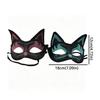 3D Cat Texture Glitter Cat Half Face Mask Funny Cosplay Halloween Cat Party Eye Mask  Themed Party