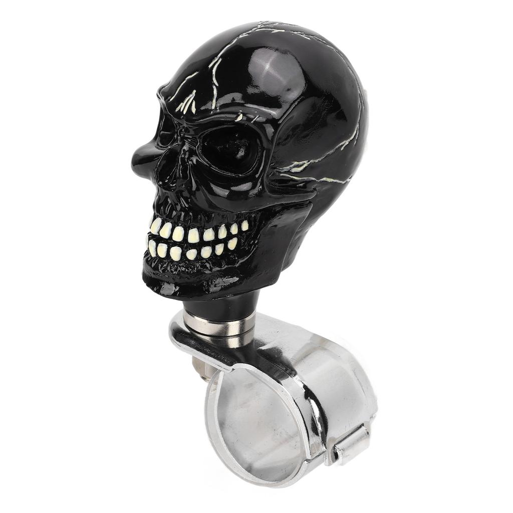 Ручка на руль в форме черепа, диаметр 3 см, смола, ручка-вертушка, бустер для автомобилей, грузовиков, тракторов, лодок, черный