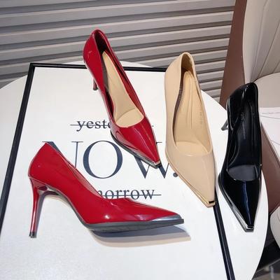 Мода Новый Стиль Мода Женские Осенние Классические Туфли Лакированные Туфли Женские Свадебные Туфли Высокие Каблуки Шпилька Женские Туфли