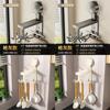 Aluminum Alloy Wall Mount Pot Spoon Holder With Rotating Hooks For Kitchen Storage