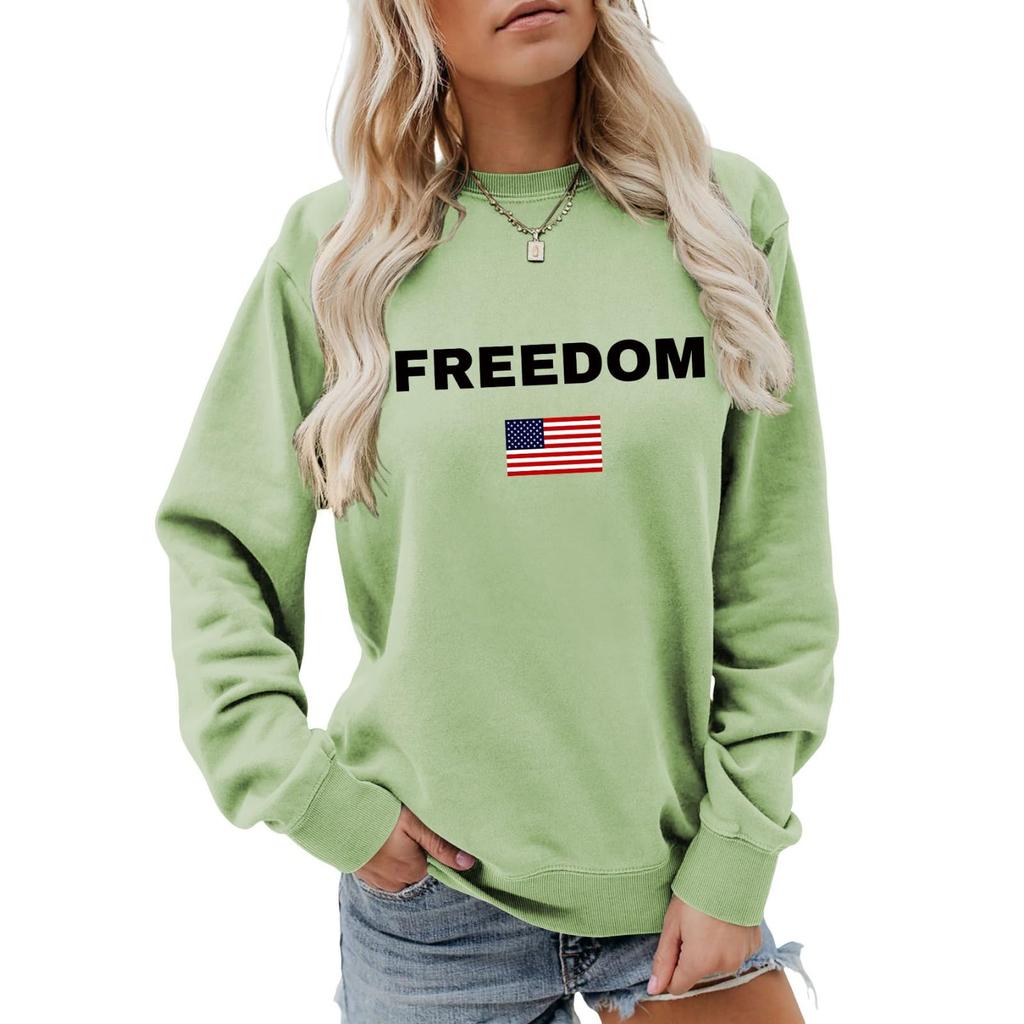 Women's Fashionable Casual Round Neck Loose Long Sleeved Printed Sweatshirt