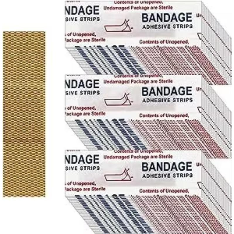 50 шт. Тканевые адгезивные пластыри - Гибкие дышащие средства первой помощи для ухода за ранами на кончиках пальцев и суставах, Семейный экстренный набор разных размеров