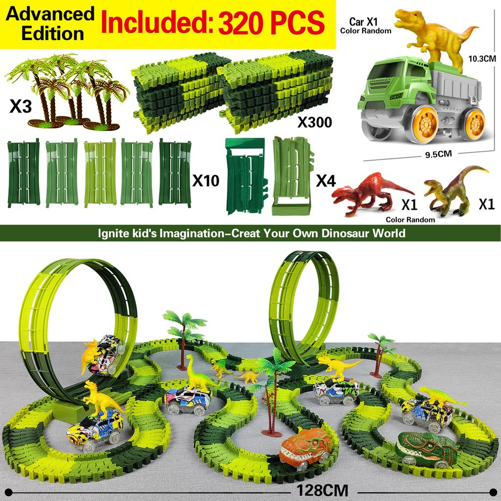 Children Electric Track Toy Car Dinosaur Car Kids Educational Toys Track Car Train Toys For Children Birthday Gift