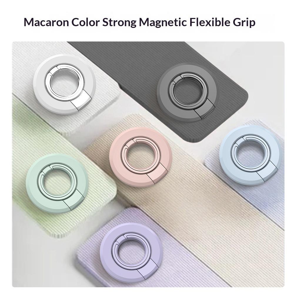 Double Ring Magnetic Ring Buckle Dopamine Color Mobile Phone Holder Magnetic Back Sticking Degree Rotating Desktop Magnetic Support