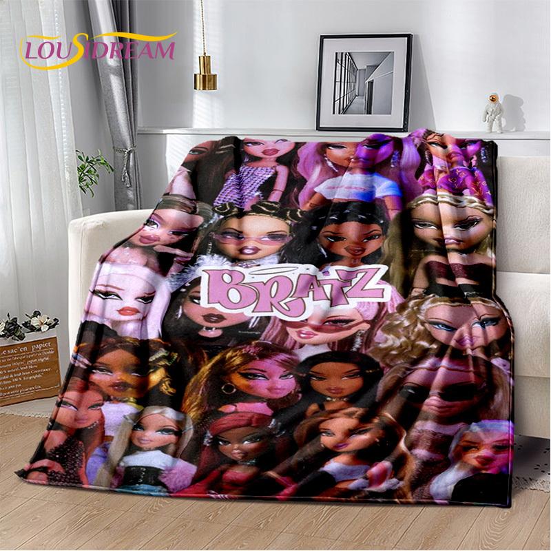 Одеяло для девочек с 3D принтом Bratz, мягкое фланелевое одеяло для дома, спальни, кровати, дивана, пикника, офиса, походного чехла, детский подарок