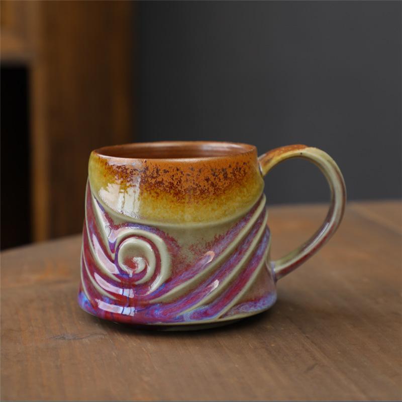 Special-Shaped Creative Ceramic Cup Supply Household Cup Kiln Change Water Cup High Value Coffee Cup
