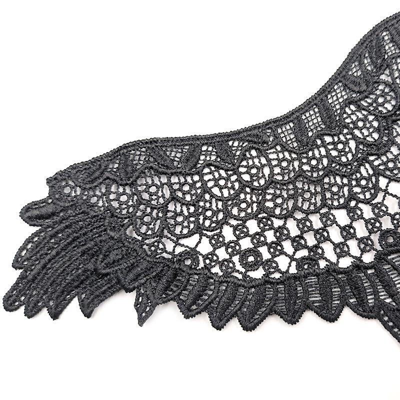 Water-Soluble Polyester Lace Angel Wings Flower Embroidery Patch Pair