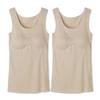 Tank Top with Kirei Labo Cotton Seamless Inner White Beige of Pads, Fitte, Blend, Pads, Women's, (Set 2)