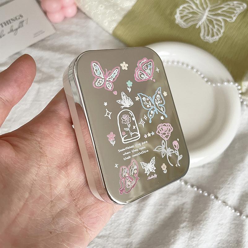 Два контейнера для контактных линз для девочек, портативный мини-бокс для контактных линз, контейнер для замачивания и хранения контактных линз