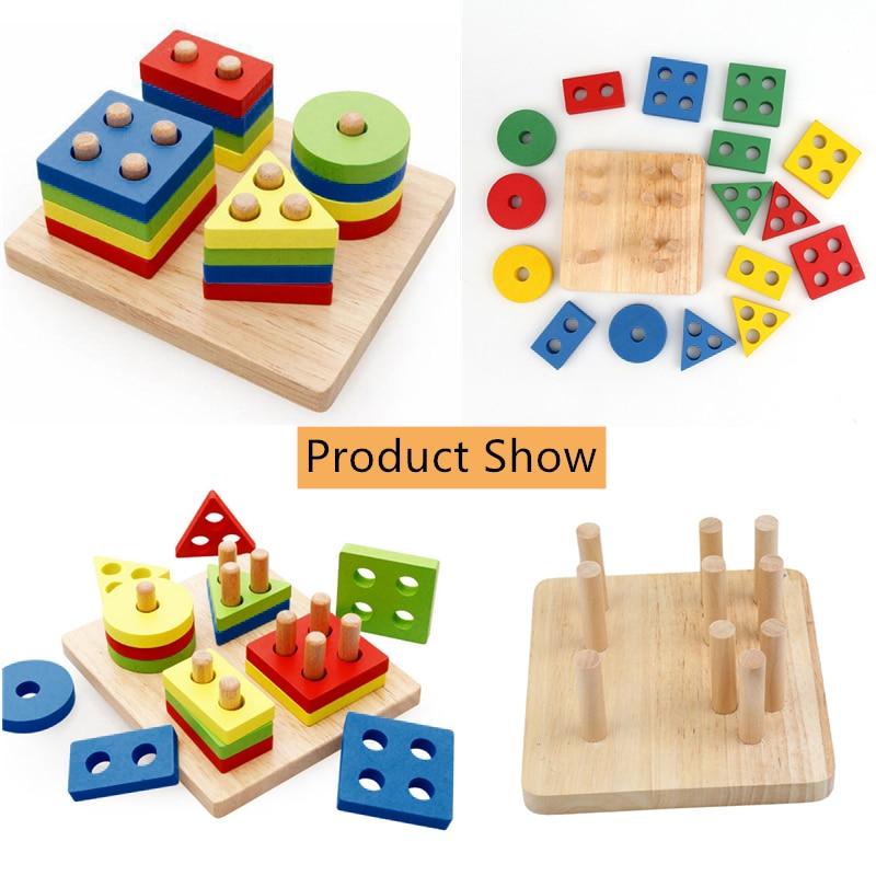 1PC Geometric Shapes Toys For Children Early Learning Exercise Hands-on Ability Montessori Puzzle Sorting Math Educational Toys