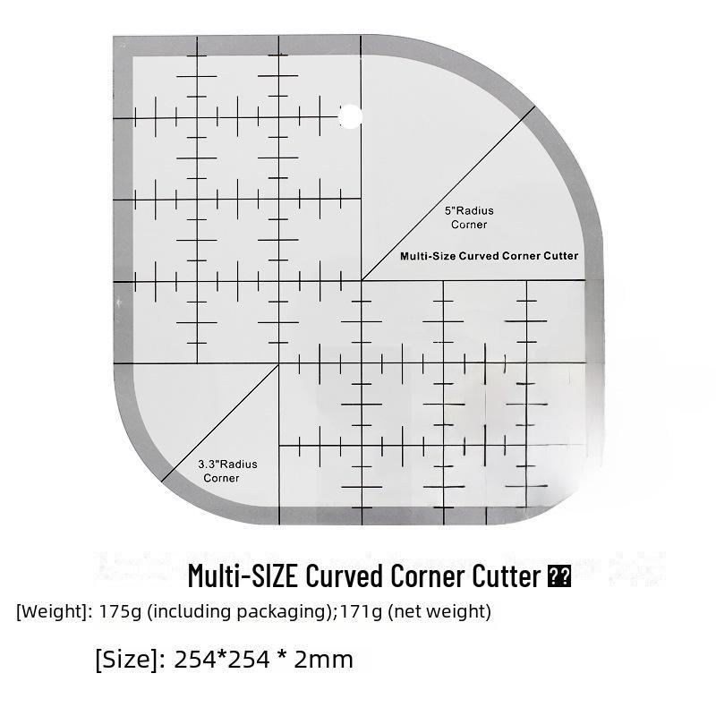 Многофункциональная нескользящая акриловая линейка для квилтинга с закругленным краем для самостоятельного шитья и пэчворка