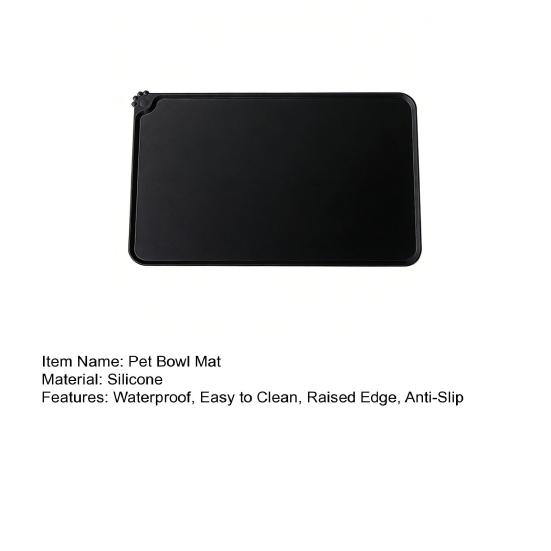 Pet Bowl Mat Anti-Slip Waterproof Raised Edge Pet Food Mat Silicone Pet Feeding Mat for Cats Dogs Water Bowl Food Dish
