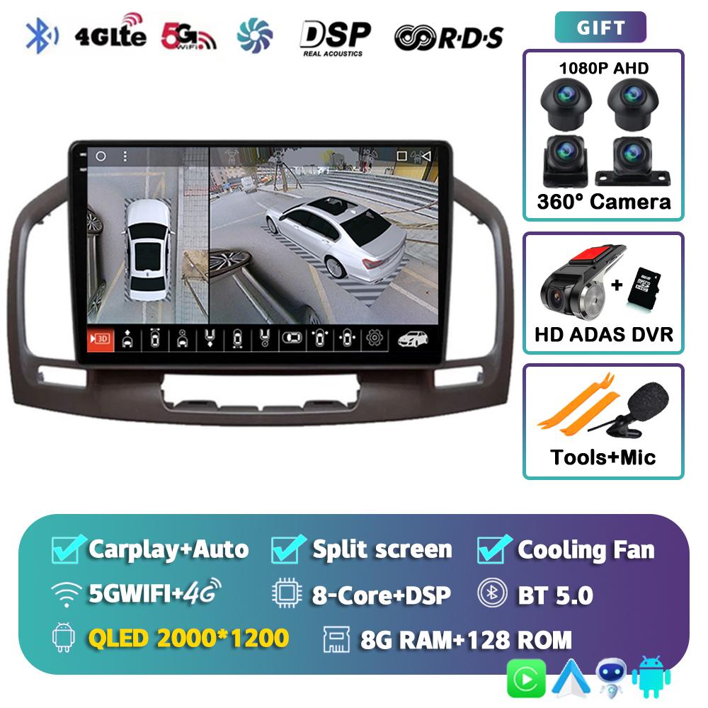 Android 14 Carplay Auto для Buick Regal Opel Insignia 2009 2010 2011 2012 2013 Автомобильный радиоприемник Мультимедийный проигрыватель Стерео GPS WIFI+4G BT