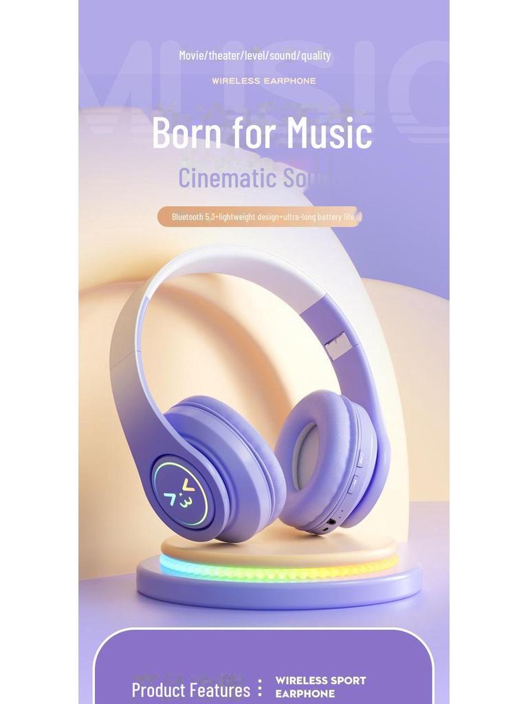 Беспроводная игровая гарнитура B39pro Gradient Bluetooth — складная, с креплением на голове