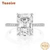 Tancise Jewelry S925 Silver 7a Zircon 8 * 11mm Rectangular Emerald Cut Car Flower Round Pointed Bottom Ring