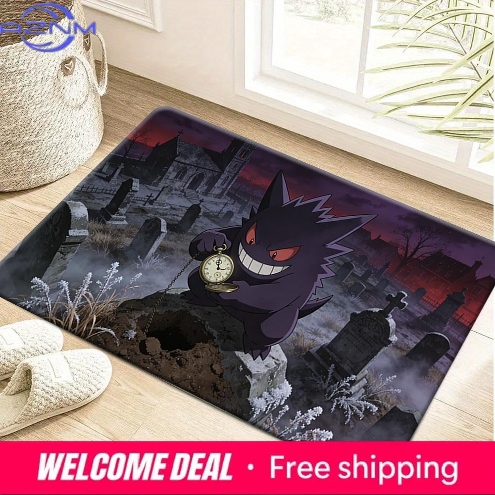 Pokémon Gengar Graveyard Pocket Watch Print Non-Slip Soft Doormat for Home Decor