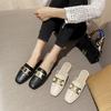 Baotou Slippers Women's Thick Heel Outer Wear Early Spring New Lazy Single Shoes Fashion Trend Half Drag Women's Shoes