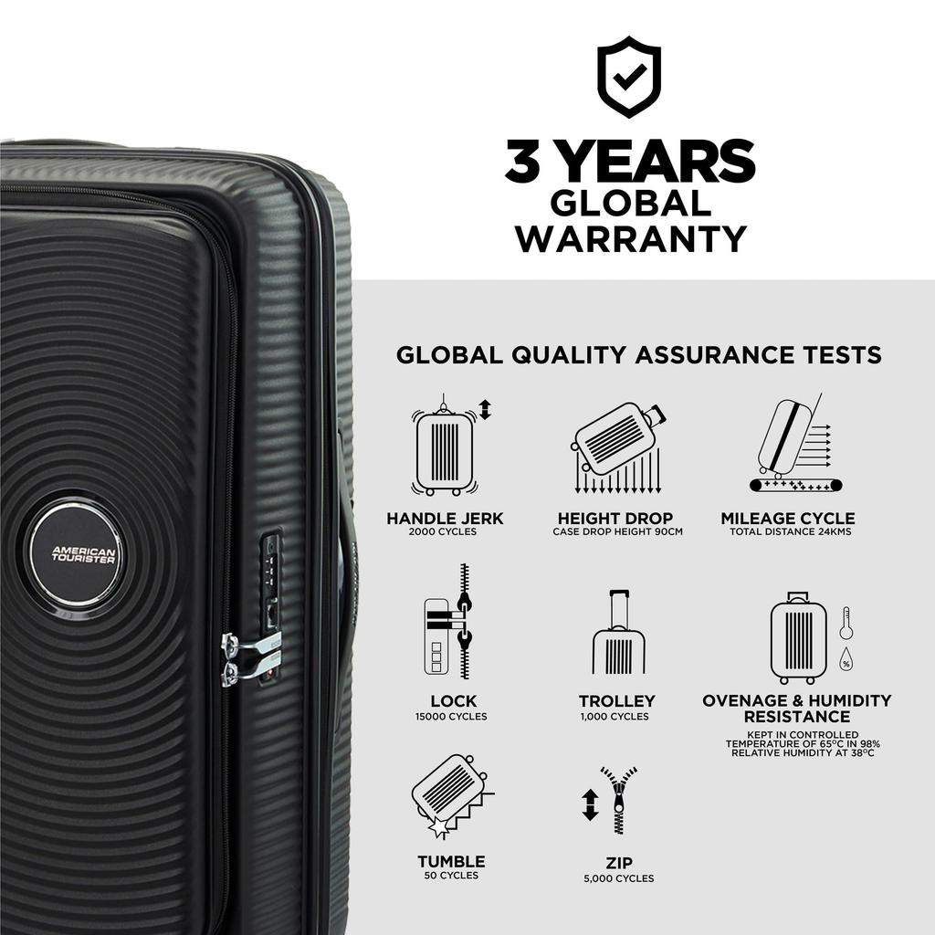 Чемодан-кейс CURIO Спиннер Расширяемый Открывающийся как книга 68см Черный [American Tourister] 68/25 75/91л 3.9кг