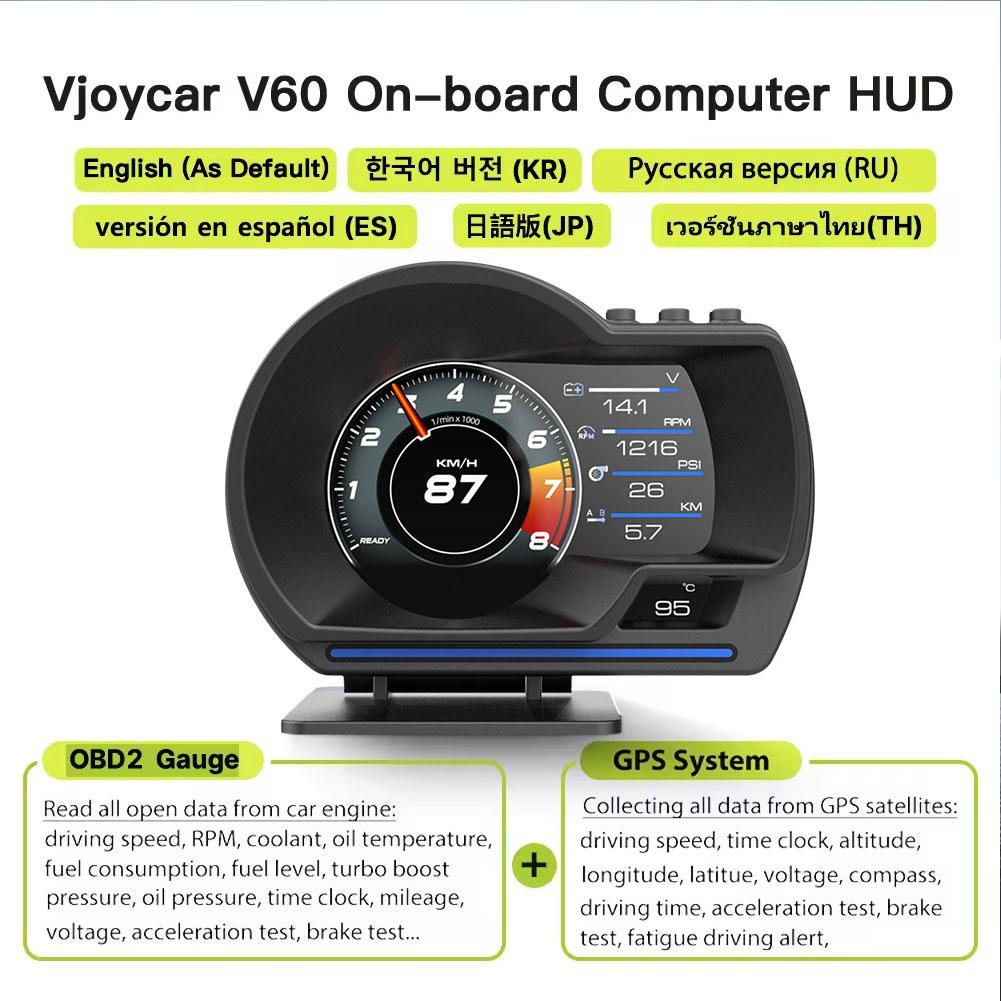A501 Car Head Up Display OBD2 Smart Car HUD Turbo Gauge Digital Odometer Security Alarm Water Oil temp RPM Auto Meter