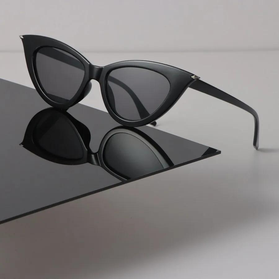 Роскошные солнцезащитные очки «кошачий глаз» для женщин и мужчин, крутой брендовый дизайнерский зеркальный солнцезащитный аксессуар, женский, мужской, маленькая оправа