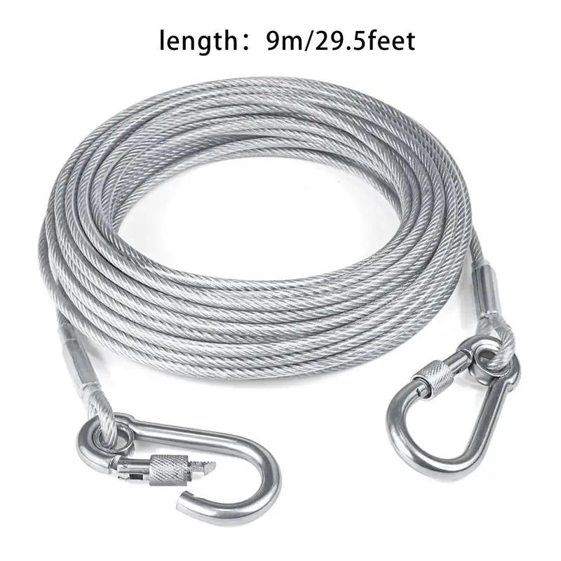 3M-15M Stainless Steel Clothesline, Portable Windproof Indoor/Outdoor Clothes Drying Camping Supplies Clothes Line