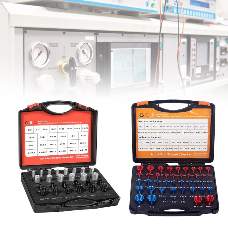 Устройство для проверки резьбы гаек и болтов. Устройство для проверки алюминиевой резьбы. Дюймовые и метрические датчики с наружной и внутренней резьбой. Точные измерения.