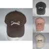 Autumn Winter Womens Fluffy Embroidered Baseball Cap With Bow Detail For Trendy Look
