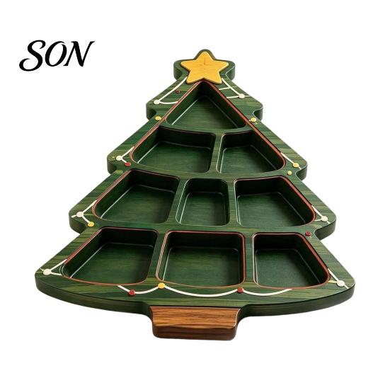 Decorative Tray for Fruit Cheese Christmas Snack Serving Tray, Divided Holiday Appetizer Platter, Cute Snowman/Tree/Penguin/Cow Shaped Festive