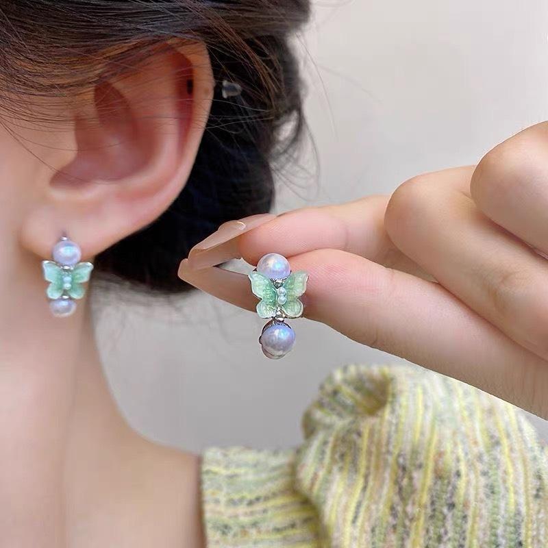 Модные серьги, легкие роскошные длинные серьги в стиле ретро, ​​свежие и милые серьги, элитные серьги в подарок.