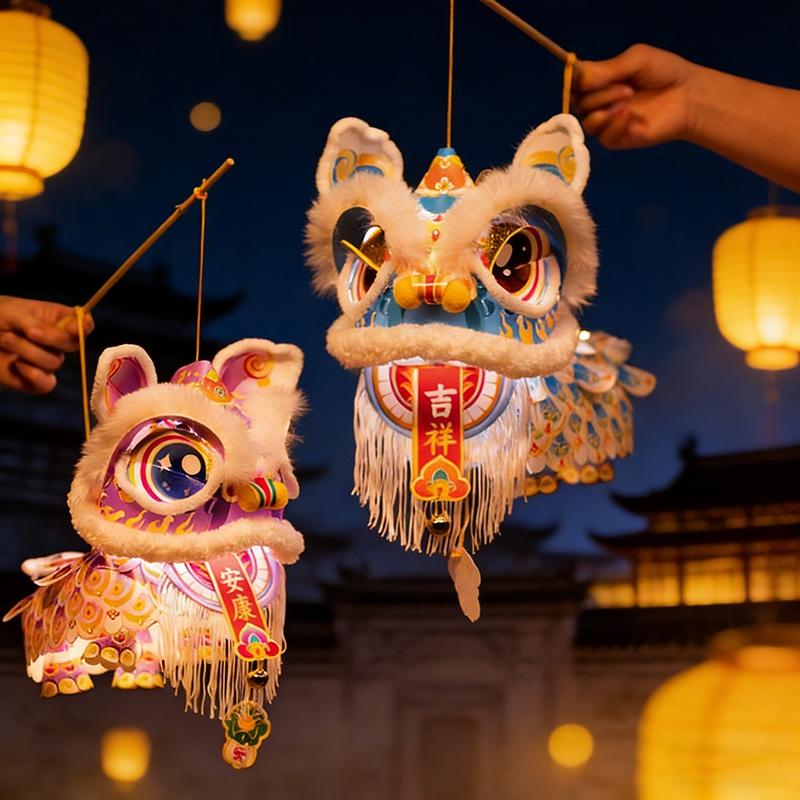 DIY Lantern Horse Year Lion Dance Lanterns Material Kit Spring Festival Lantern Chinese New Year 2026 Decoraitons Kids Gifts