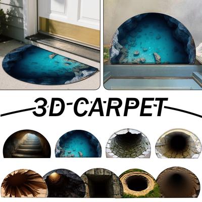 Коврик для входной двери, внутренний/наружный, вход, всепогодный 3D-оптический коврик, оптический ковер, ковер с трещинами на земле, 3D-ковры, легко чистить, для патио, крыльца