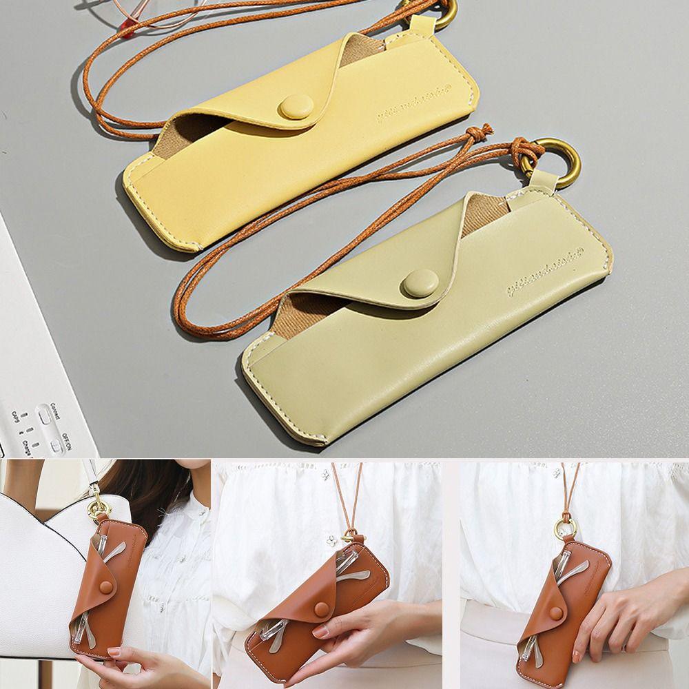 With Hanging Rope Sunglasses Bag PU Leather Reading Glasses Box Eyewear Protector Boys Girls