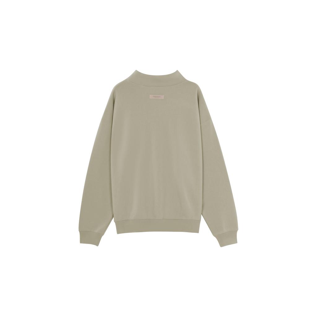 Fear of God Essentials Флокированный логотип, с длинным рукавом, флисовая толстовка-пуловер, мужская толстовка, меланжево-зеленая, FOG-SS22-254