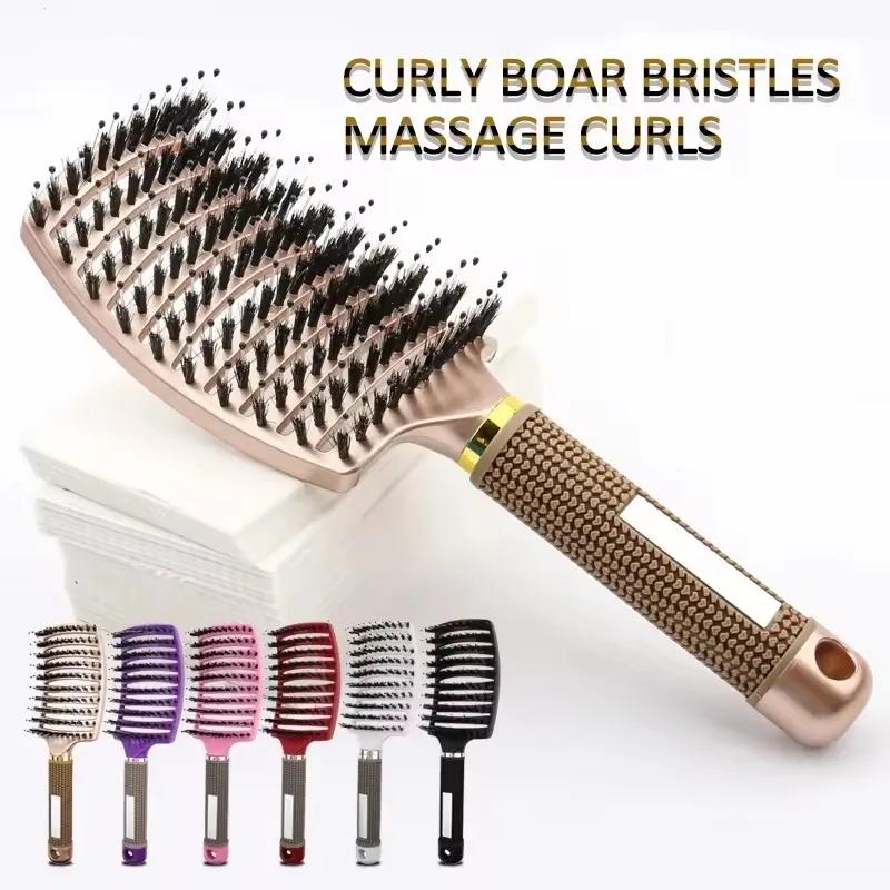 Hair Women 1pcsdetangle Hairbrush Brush Massage Comb Anti Klit Brushy Haarborstel Scalp Curly Combing Brushes Hairdressing Tools