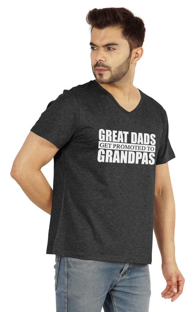 Inkmeso Мужская футболка для дедушки. Отличные папы получают повышение до дедушки. Футболка с надписью «Письмо» впервые