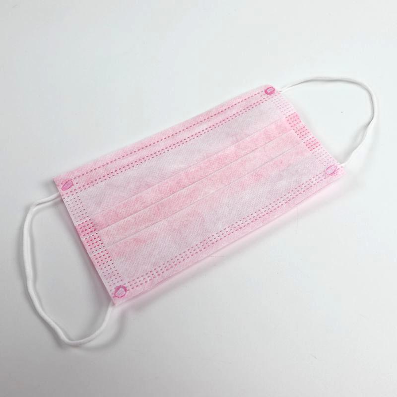 3-layer Pink Mask Face Mouth Masks Non Woven Disposable Anti-dust Masks Earloops Masks