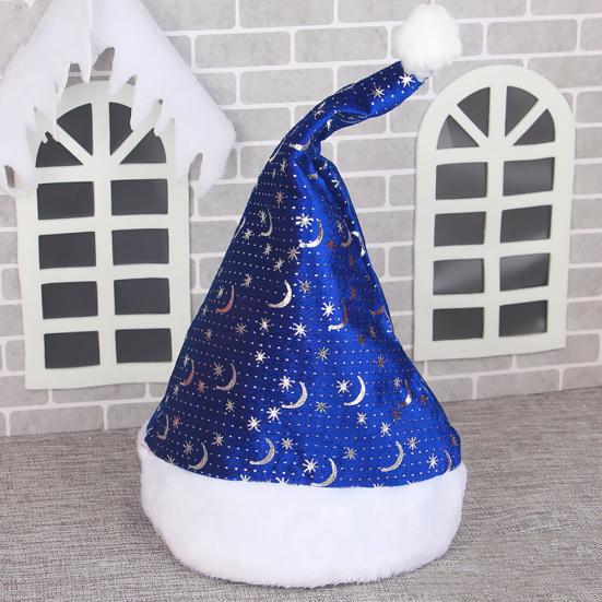 Детский взрослый звездный лунный блесток Рождественская шляпа Санта-Клауса Рождественская вечеринка Кепка Костюм