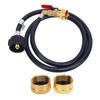 4FT 48 Inch Gas Refill Adapter Hose with ON Off Control Valve and 2 Caps 20 Lb To 1 Lb Gas Filler