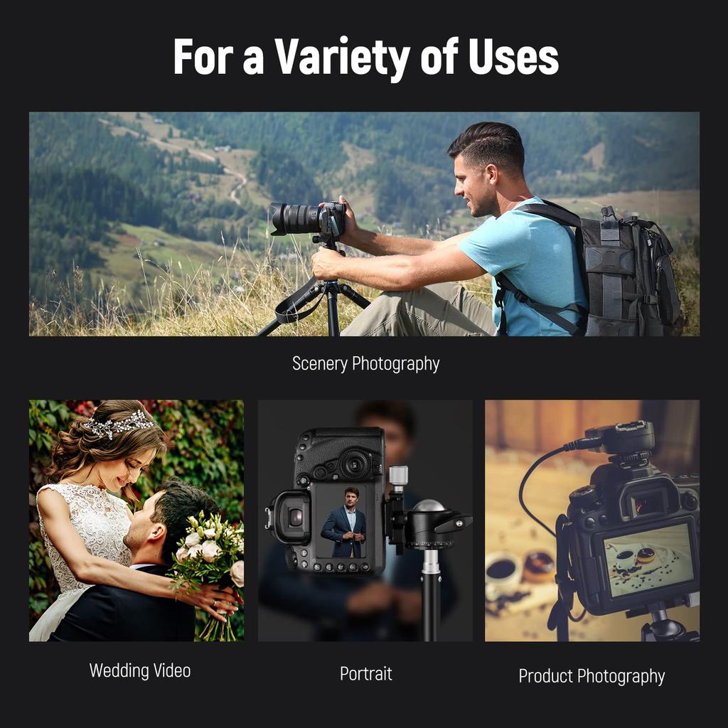 NEEWER Штатив для камеры Шаровая головка 36 мм Металлическая панорамная шаровая головка Совместимая с Arca Быстросъемная для DSLR Вес Низкопрофильная головка, Головка, Пластины 1/4", Штативы,