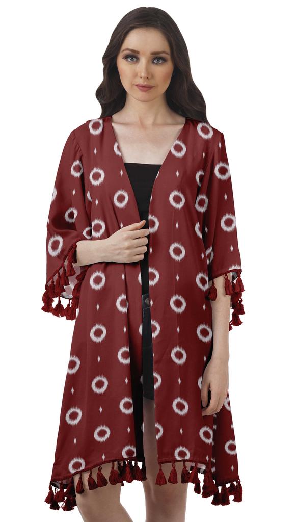 Moomaya Пляжная накидка из жоржета с открытыми плечами и принтом 3-4