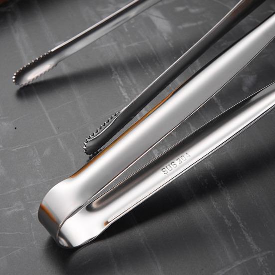 Зажим для еды, зубчатый, утолщенный, пищевой, с длинной ручкой, полированный зажим для еды, многофункциональный домашний бар, щипцы для кубиков льда для кухни