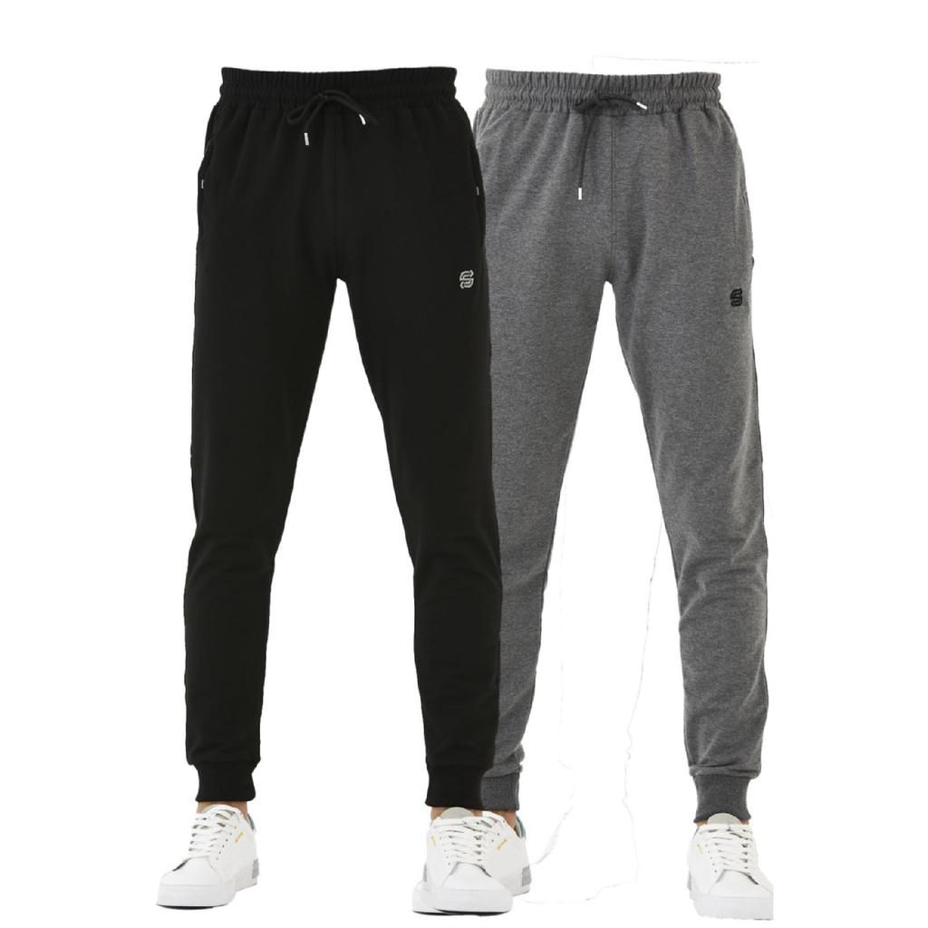 Men's Sweatpants, Skinny Leg, Elastic Waist, Back Pocket, Elastic Zipper, Compact Combed Cotton