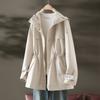 Spring and Autumn Hooded Trench Coat Autumn New Women's Waist Short Popular Coat