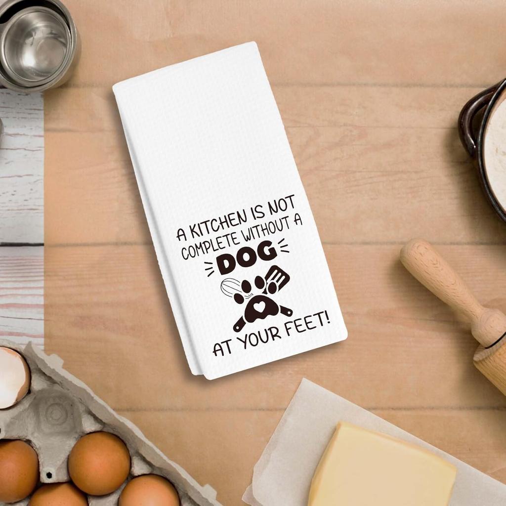 Funny Dog Towels Dish Towels Dishcloth, Dog Mom Gifts for Women Dog Lovers, Cute Dog Decor for Kitchen Bathroom Home, 16 x 24 Farmhouse Decoration