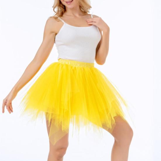 Women Tulle Skirt 50s Tutu Petticoat Elastic Waist Short Ballet Crinoline Petticoat Carnival Costume Underskirt